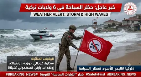 حظر السباحة في 6 ولايات تركية بسبب سوء الأحوال الجوية