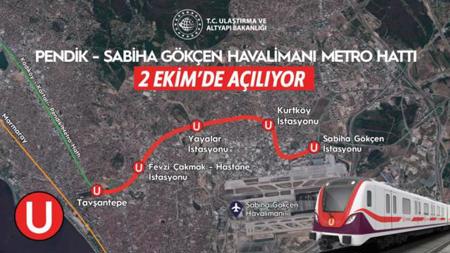 الإعلان عن تاريخ افتتاح خط مترو مطار بنديك - صبيحة غوكتشين