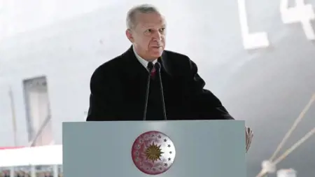 عاجل .. أردوغان خلال مراسم تسليم سفينة TCG: سنغير قواعد اللعبة في الدفاع