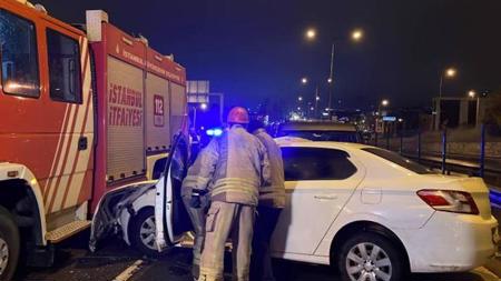 حادث سيارات متسلسل على طريق D-100 السريع باسطنبول