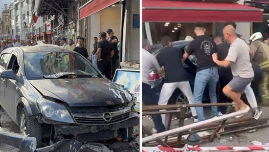 سيارة تقتحم رصيف مشاة في بيكوز الإسطنبولية وتصيب 5 أشخاص