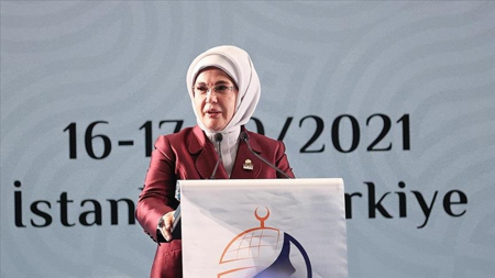 أمينة أردوغان تشيد بشجاعة المرأة الفلسطينية في مواجهة غطرسة الاحتلال