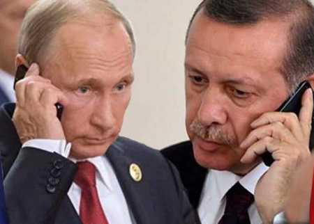 أردوغان يُجري محادثة هاتفية مع الرئيس الروسي بوتين 