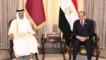 بغداد.. أمير قطر يلتقي الرئيس المصري ونائب رئيس الإمارات 