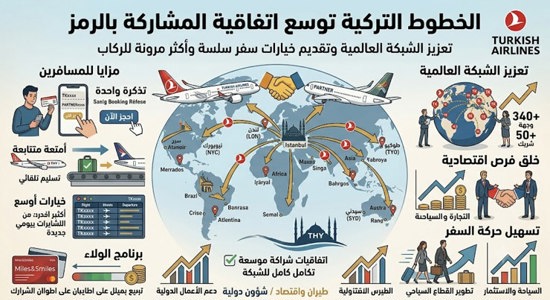 الخطوط التركية توسع اتفاقية المشاركة بالرمز