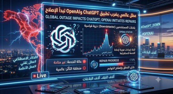 عطل عالمي يضرب تطبيق ChatGPT وOpenAI تبدأ الإصلاح