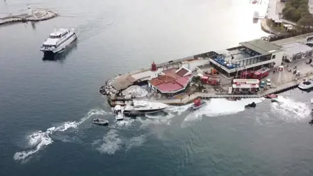 اندلاع حريق في يخت بمحرك في بودروم