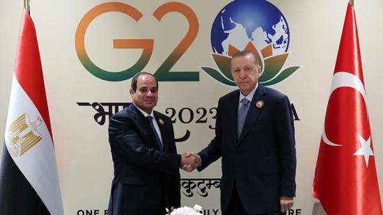 الرئاسة المصرية تصدر بيانًا بشأن لقاء السيسي بالرئيس أردوغان في الهند