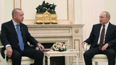 أردوغان يناقش تفاصيل القضية الفلسطينية مع بوتين