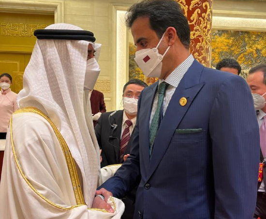 لأول مرة منذ الأزمة الخليجية.. أمير قطر يلتقي ولي عهد أبو ظبي
