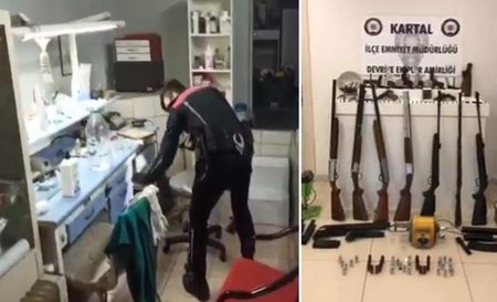 ضبط العديد من الأسلحة في عيادة أسنان غير قانونية بإسطنبول