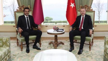 الرئيس أردوغان يلتقي أمير قطر آل ثاني في إسطنبول