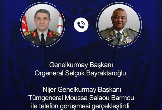 رئيس الأركان التركي يجري اتصالاً هاتفياً مع نظيره النيجري