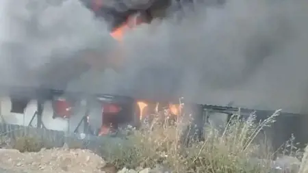 حريق في حاويات سكن العمال بمنطقة بودروم