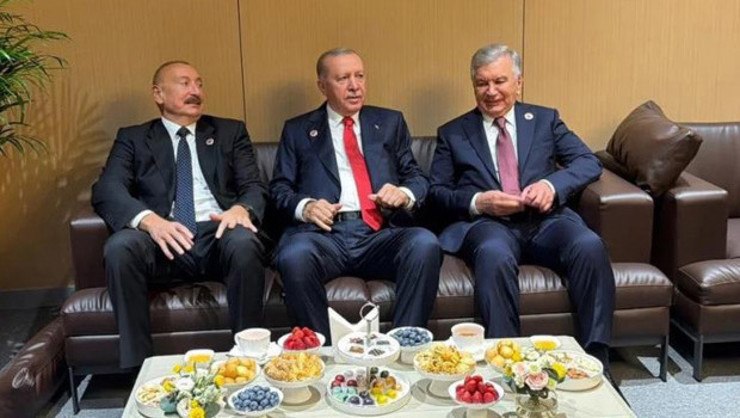 قبيل قمة شنغهاي.. أردوغان يجتمع بعلييف وميرضيائيف في بشكيك