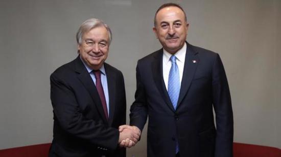 وزير الخارجية التركي يلتقي بالأمين العام للأمم المتحدة