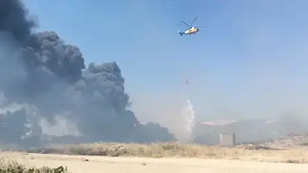 اندلاع حريق ضخم في مرسين