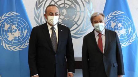 وزير الخارجية التركي يلتقي بالأمين العام للأمم المتحدة