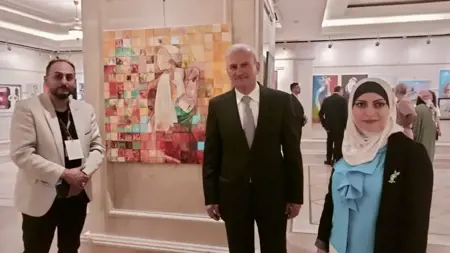 الجالية الفلسطينية بأنقرة  تشهد افتتاح معرض الريشة الذهبية الثالث بالعاصمة التركية