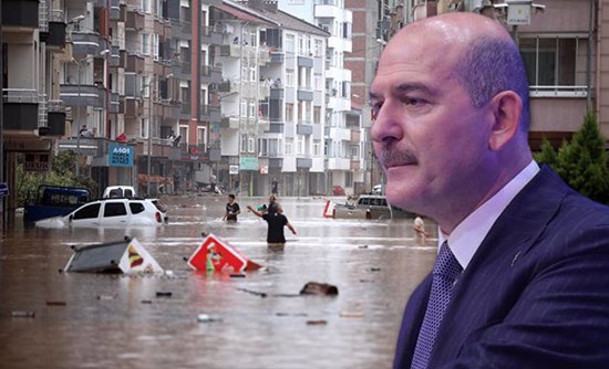 فيضانات كبيرة شمال شرقي تركيا ووزير الداخلية يصل إلى المكان
