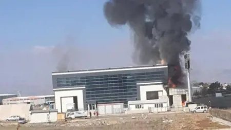 حريق ضخم في مصنع بأنقرة