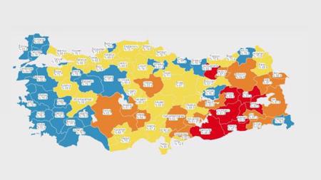خريطة التطعيم في تركيا.. تحول المقاطعات الغربية إلى اللون الأزرق 