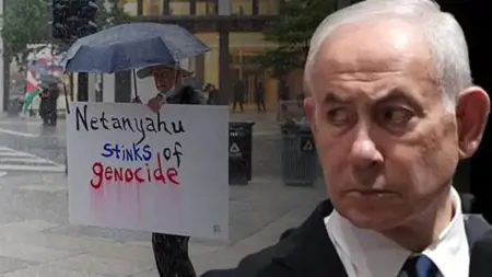 محتجون يقتحمون فندق نتنياهو في واشنطن هاتفين: «لا يمكنك الاختباء.. أنت ترتكب إبادة»