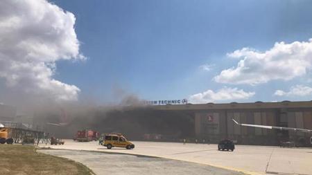 انفجار أسطوانة أكسجين في حظيرة الصيانة بمطار أتاتورك