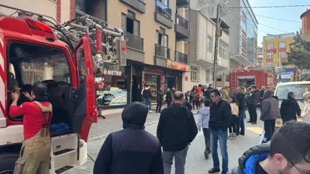 عاجل:حريق في مبنى سكني في إسنيورت بإسطنبول