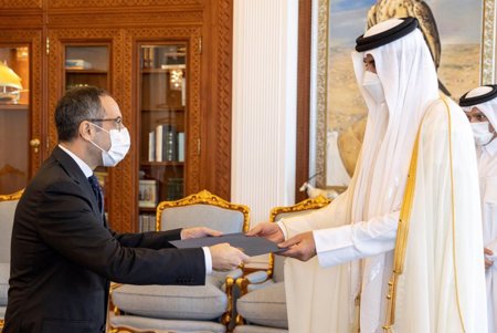 أمير قطر يتسلم أوراق اعتماد سفير مصر لدى الدوحة