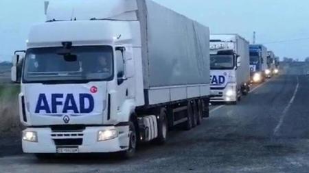 67  شاحنة مساعدات إنسانية من إدارة الكوارث والطوارئ التركية إلى أوكرانيا