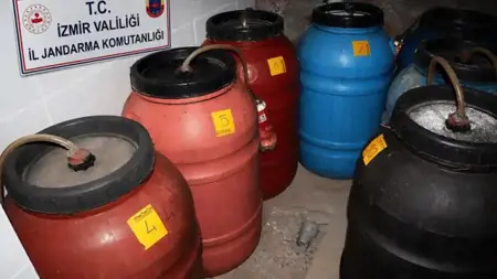 ضبط 2200 لترٍ من الكحول المغشوش في إزمير وتوقيف مشتبهٍ به