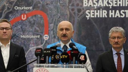 وزير النقل التركي يعلن اكتمال خط مترو باشاك شهير كايا شهير بإسطنبول
