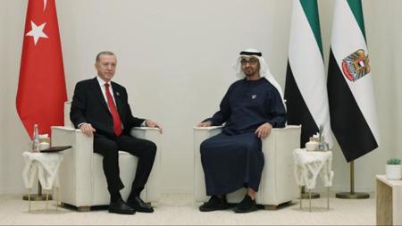 أردوغان يلتقي برئيس دولة الإمارات العربية المتحدة