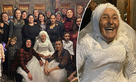 مُسنة تركية ترتدي "الأبيض" بعد 70 عامًا