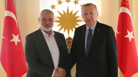 ​​​​​​​أردوغان يلتقي رئيس حركة حماس إسماعيل هنية في إسطنبول