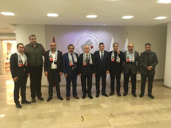 وفد من اتحاد رجال الأعمال الفلسطيني التركي يلتقي رئيس الغرفة التجارية باسكشهير