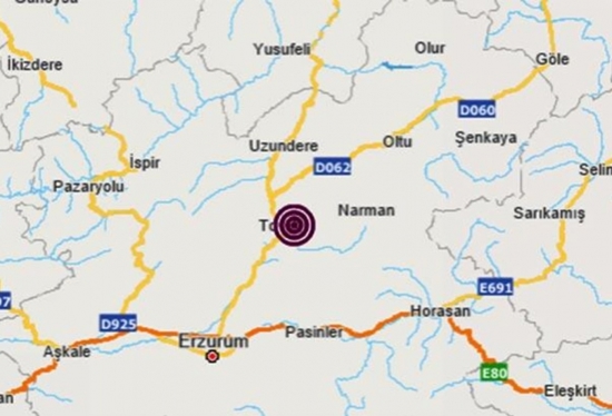 زلزال بقوة 3.5 درجة يضرب مدينة أرضروم شرق تركيا