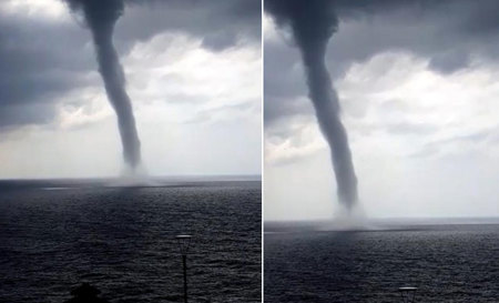 إعصار مرعب يضرب سواحل أنطاليا