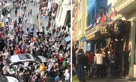 إسطنبول: متظاهرون ينزلون أعلام فرنسا  من الفنادق
